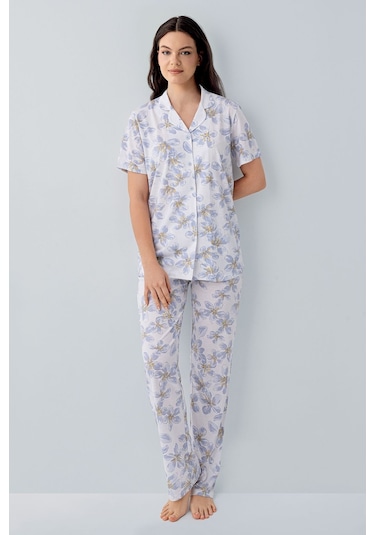 Arnetta Kadın Mavi Gömlek Pijama Takım Ar3626-s-v2 Mavi