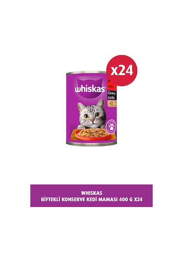 Whiskas Biftekli Kedi Konservesi 24 x 400 G