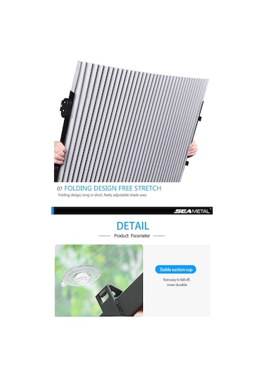 Cbtx Global R-8043 65 Cm Araba Ön Cam Güneşlik Kapak Geri Çekilebilir Cam Güneşlik Vantuzlu