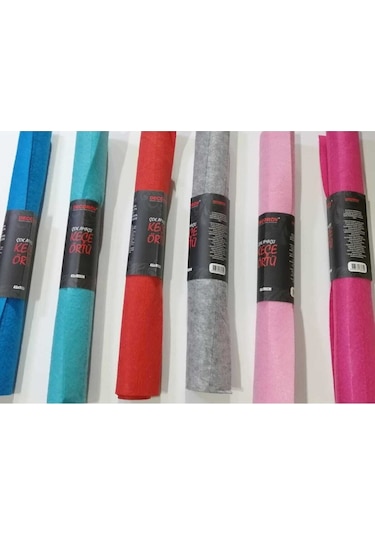 45x100 Cm Keçe Kopartma Çizgili Çok Amaçlı 6 Renk Set