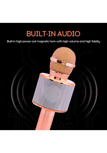 Neevoyu Siyah Kablosuz Mikrofon - Akıllı Telefon İçin Canlı Yayın, Karaoke, Ses Değiştirme Fonksiyonu - 1200mah Pil - 230x55x10mm