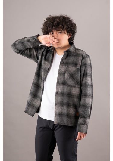 Bican Cepli Oversize Erkek Oduncu Gömlek