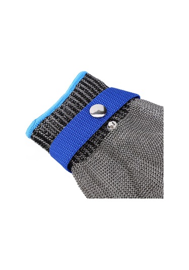 Mufunye L Beden Mavi Kanca Inox Tel Eldiveni - Kesiciye Dayanıklı, Çizik Koruyucu, Tek Adet Sağ/sol El Uyumlu