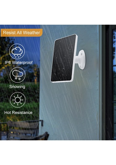 Youmex 10w 5v Monokristal Güneş Paneli, Ip6 Su Geçirmez, Type-c Çıkışlı, Düşük Tüketimli Kapı Zili Ve Güvenlik Kamerası İçin Siyah Şarj Paneli