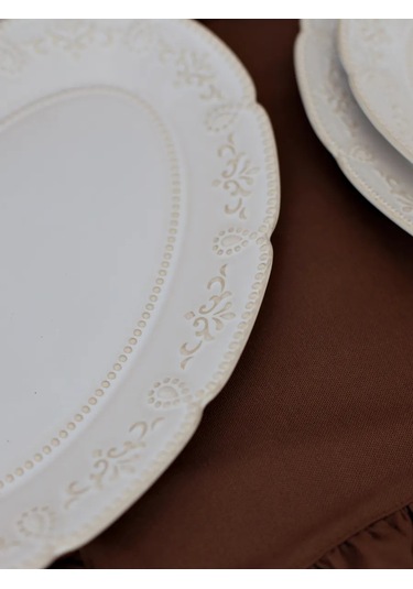 Home Lovers Düz Seramik Servis Tabağı 1 Adet 444582981 Bej