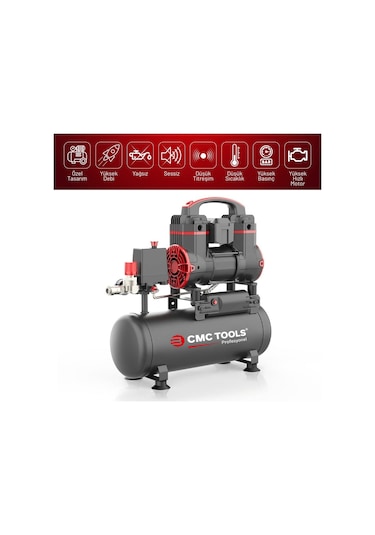 Cmc Cmc-0910 8 Litre Sessiz Yağsız Hava Kompresörü 1.2 Hp