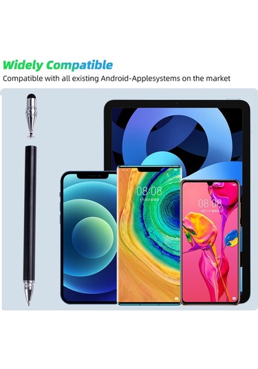 Fonken 3 In 1 Evrensel Android iPhone Tablet Uyumlu Dokunmatik Kalem Siyah