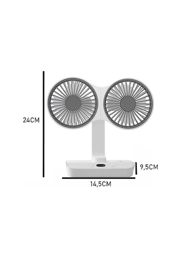 Vtn-01 Masaüstü Çift Fanlı Led Işıklı Soğutucu Vantilatör