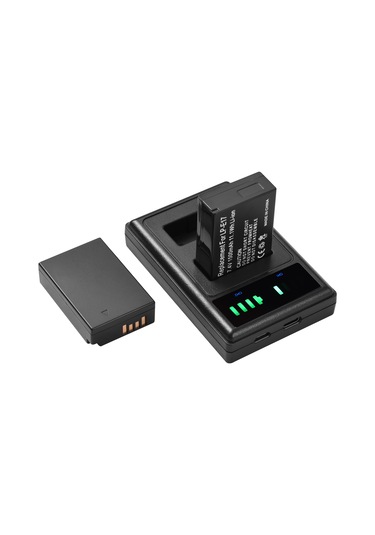 Geeksen Led Göstergeli Lp-e17 Pil Şarj Cihazı + 2 Adet Lp-e17 Pil 7.4v 1500mah Usb Şarj Kablosu Eos 200d/ 750d/ 760d/ 800d/ 8000d/ M3/ M6/ T6i Kameralar İçin-siyah
