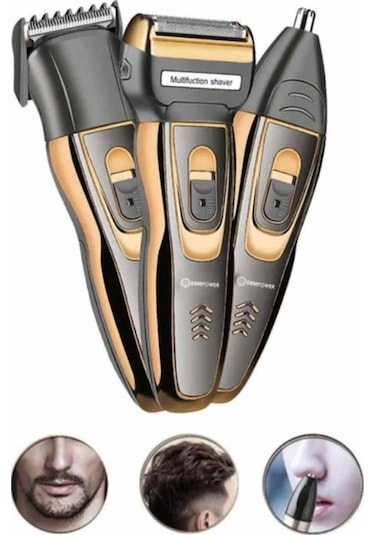 3 Başlıklı Şarjlı Profesyonel Tıraş Makinesi