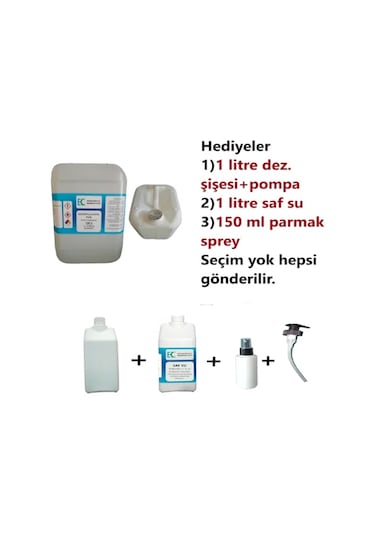 Izopropil Alkol %999 Ipa +1 L Saf Su+ Dez Şişe+ Sprey+ Pompa 5 L