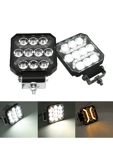 Oto Çalışma Lambası 4 İnç 12-24v Drl Sarı 2 Mod Flash Sis Farı