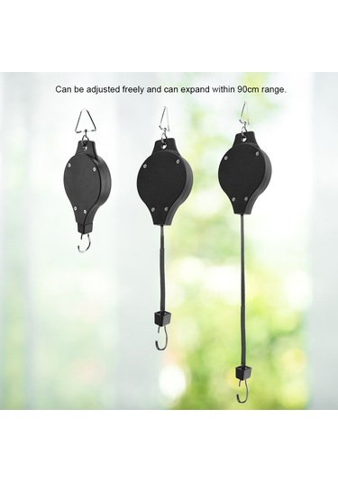 Lemestar 90cm Ayarı Yapılabilir, 15kg Yüke Dayanır, Abs Ve Nylon Malzeme, Balkon/iç Mekan/garden İçin Saksı Asma Kanca