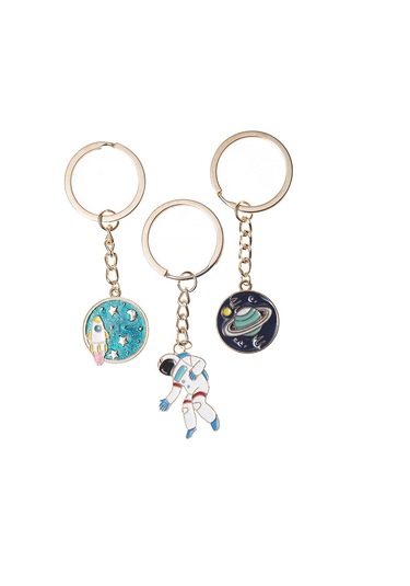 Sones 5 Adet Yuvarlak Anahtarlık Astronotlar Alaşımı