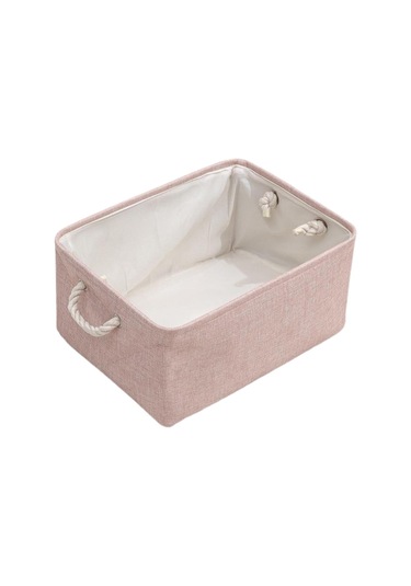 Magideal Suntek Katlanabilir Su Geçirmez Kumaş Saklama Sepeti Pembe S