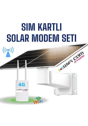 Solar Güneş Enerjili 4g Dış Mekan Wıfı Router Modem Seti