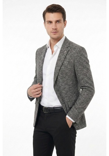 Suitmen Erkek Tek Spor Ceket 4 Drop Çift Yırtmaçlı Mevsimlik Bgl-st05331 Antrasit