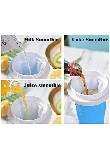 Leezsing Kırmızı Smoothie Bardağı, Soğutma Bardağı Çift Katmanlı Sıkılabilir Bardak Smoothie Makinesi, Dıy Ev Yapımı Dondurma Makinesi