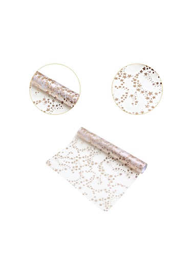 Homyl Yılbaşı Masa Örtüsü Rulo Tatil Partisi Hediyeleri Gül Altın 28cmx3y