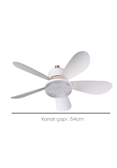 Tay-tech Rbr Tavan Vantilatörlü Led Ampul, Kumandalı, 3 Renkli