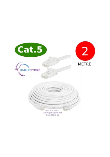 Cat5 Network Internet Ethernet Bilgisayar Kablosu Rj45 - Rj45 2 Mt Patch Kablo