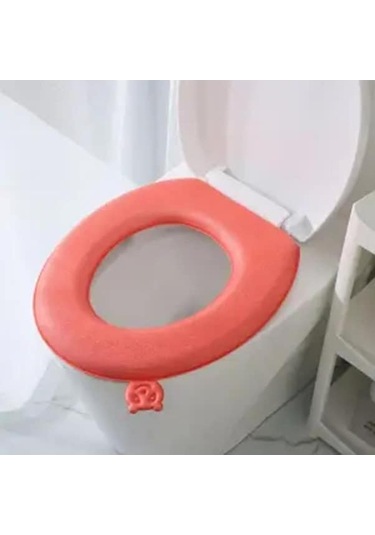 Novahub Turuncu-kırmızı Tuvalet Silikon Pedi Tuvalet Pedi Dört Mevsim Evrensel Ev Su Geçirmez Tuvalet Pedi Kalınlaşmış Sıcak Yıkanabilir Klozet Kapağı Turuncu - kırmızı