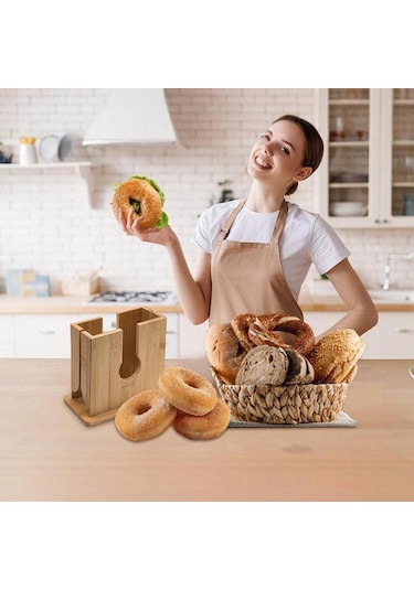 Suntek Ekmek Dilimleyici Bambu Kesici Pürüzsüz Tost Kekler Için Ahşap Rengi Diğer