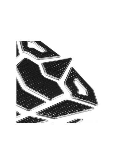 Moveevo Motosiklet Tankı Koruyucu Sticker - Yumuşak Kauçuk, Kolay Yapıştır/çıkar, Uv Dayanıklı, Siyah-gümüş Kenar, Evrensel Uyum