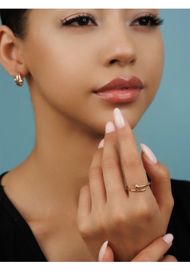 Veronika Kadın Yüzüğü Geniş 925 Ayar Gümüş Çivi 259933387 Altın