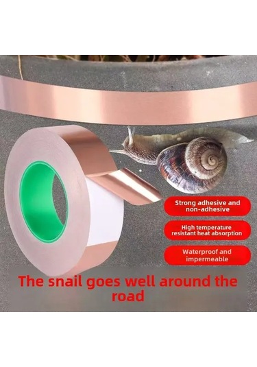 Sunshine011 Bahçe Salyangoz Önleyici 2cm Bakır Folyo Bant - Çiçek Ve Bitki Koruma, Elektriksiz