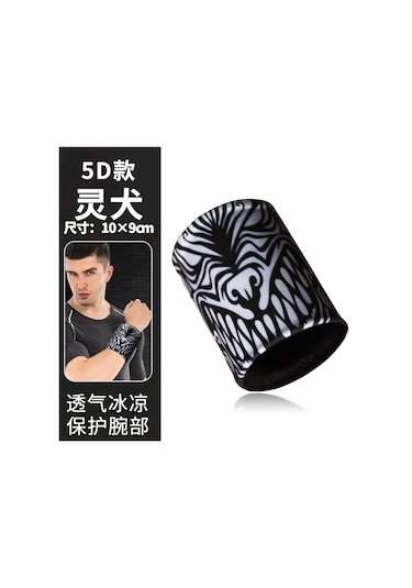 M-1pcs Renkli Baskı Unisex Spor Ter Bandı Bileklik Bilek Koruyucu Koşu Badminton Basketbol Brace Havlu Kumaş Ter Bantları-1pcs Okyanus Çok Renkli