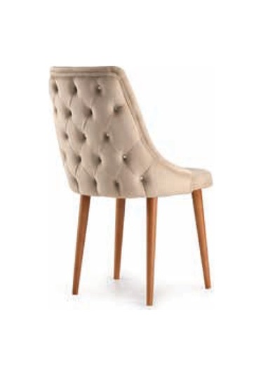 Bera Ceviz Ayak Athena Sandalye Krem