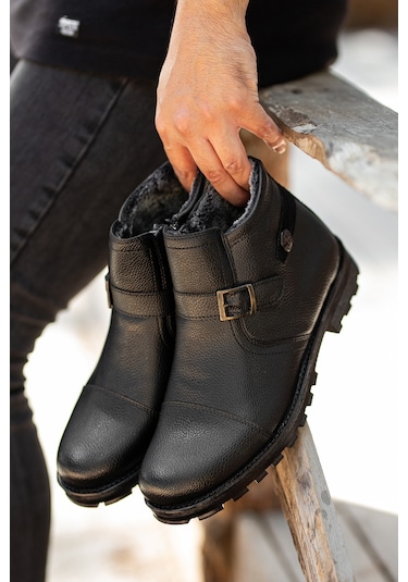 Garantili D1324 Soğuk Geçirmez Erkek Bot Siyah