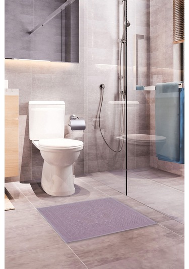Mira Home Ayak İzli Banyo Havlusu % 100 Pamuk Yumuşak Ayak Havlusu 50x70 Cm Açık Gri