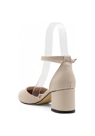 Berk Karnıyarık Kalın Topuklu Abiye Krem