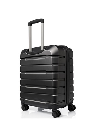 Unisex 4 Tekerli Kilitli Kabin Boy Valiz Bavul Siyah