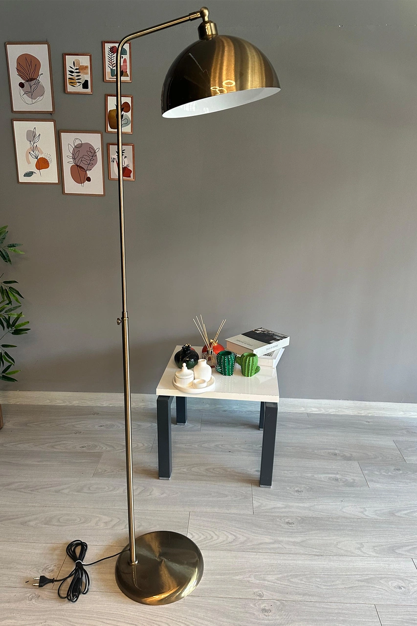 Lambader Hareketli Başlık Modern Dekoratif Metal Oturma Odası Çalışma Odası Zemin Lambası Eskitme