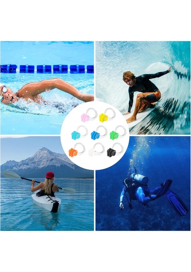 Yüzme İçin Yeniden Kullanılabilir Su Geçirmez Kulak Tıkacı Ve Burun Klipsi Seti