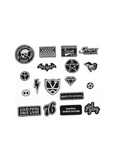 18 Adet Kumaş Broş, Isı İle Yapıştırılabilir/söylenebilir, El Sanatları Ve Dekorasyon İçin, Giysi Çantalar Üstüne Kırıkları Kaplama, Renkli Desenler