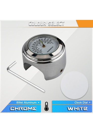 Evrensel Motosiklet Gidon Ölçer Bisiklet Termometresi Gümüş