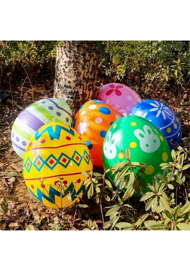 Ulzyvf Mor Pvc Hava Dolgulu Paskalya Yumurtası - Bahçe Dekorasyonu Oyuncağı, Hava Alma Kolay, Dayanıklı Dış Mekan Süsülü Ren