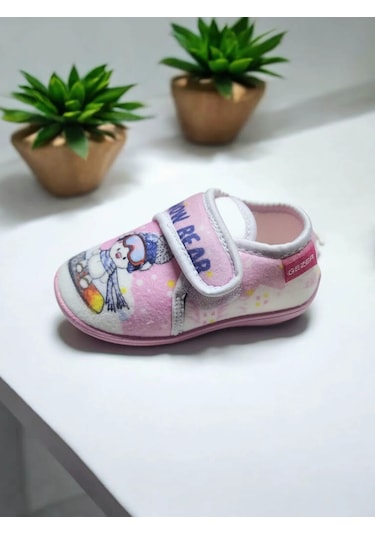 Çocuk Tam Ortopedik Cırtlı Ev Kreş Okul Panduf Pembe