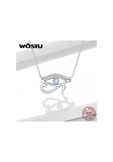 Wostu Wedjat Göz Gümüş Gerdanlık Kolye 925 Ayar Gümüş Antik Mısır Horus'un Gözü Kolye Kolye Kadınlar İçin Güzel Takı