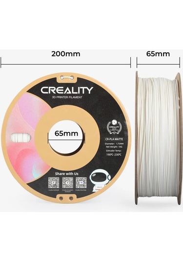 Creality Cr-pla Mat Alçı Beyazı 1.75mm Pla 3d Baskı Filamenti 1k