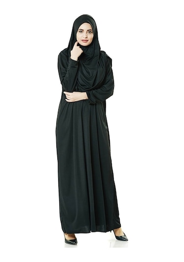 Tek Parça Namaz Elbisesi - Siyah - 5015