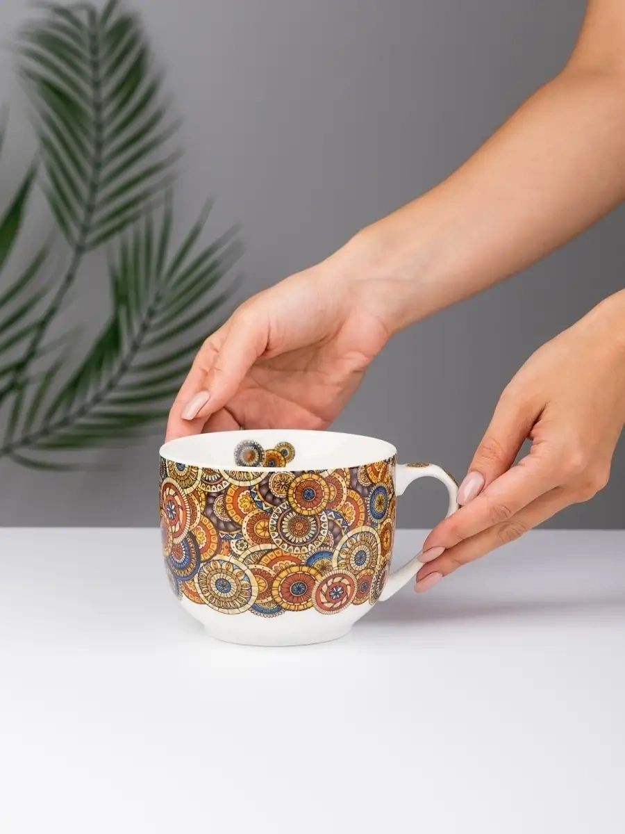 Gift'n'home Büyük Çay Ve Çorba Kupası Harika Bir Hediye 37861196 Hardal Rengi