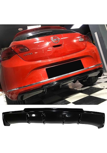 Opel Astra J Hb Rieger Difüzör Parlak Siyah Plastik 2012 2013 2014 2015 Arka-difizör-bodykit-ek