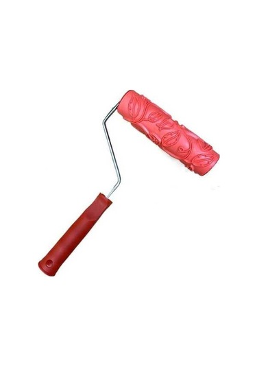 Novahub Ahşap Tahıl Boya Rulosu - Dıy Sanat Boyama Aracı - 5 Adet - Kırmızı - Duvar, Mobilya Dekorasyonu