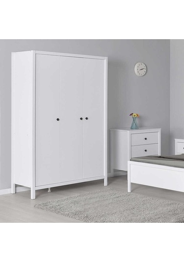 Rustik 3 Kapaklı Gardırop-mat Beyaz 125x196x54 Cm Gxyxd