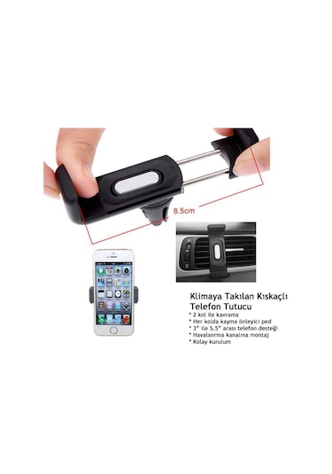 Araba Klimasına Takılan Oto Araç Telefon Tutucu Kıskaç